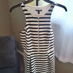 Black and white striped Express dress